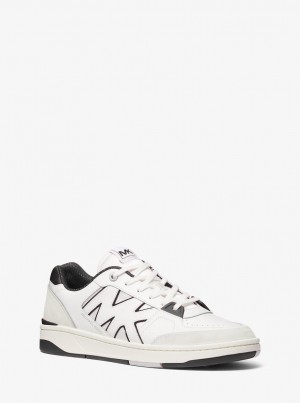 Adidasi Barbati Michael Kors Rebel Leather Sneaker Negrii | 68XNAFKHW