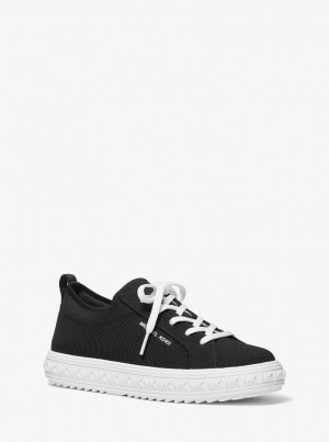 Adidasi Dama Michael Kors Grove Knit Sneaker Negrii | 18BHIWYCV