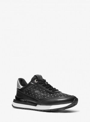 Adidasi Dama Michael Kors Nova Embellished Mesh Trainer Negrii | 20NSRYLCJ