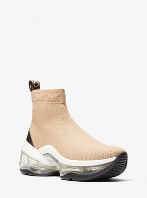 Adidasi Dama Michael Kors Olympia Extreme Stretch Knit Sock Sneaker Maro | 13CITEYDU