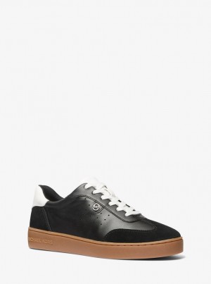 Adidasi Dama Michael Kors Scotty Leather Sneaker Negrii | 08IKWCSRM