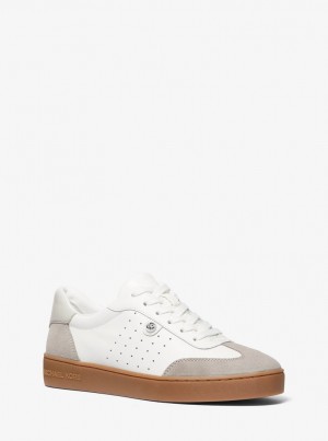 Adidasi Dama Michael Kors Scotty Leather Sneaker Gri | 35GPDLBVQ