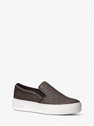 Adidasi Dama Michael Kors Trent Logo Slip-On Sneaker Maro | 26MKXLHEZ