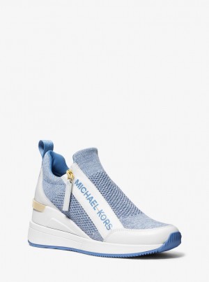 Adidasi Dama Michael Kors Willis Stretch Knit Trainer Albastri Colorati | 23GPIYVQH