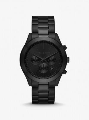 Black-tone Barbati Michael Kors Oversized Slim Runway Black-Tone Watch Negrii | 32HKJADTS