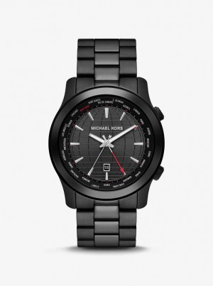 Black-tone Barbati Michael Kors Oversized Runway Black-Tone Watch Negrii | 40JQALHEZ