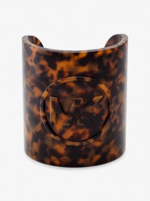 Bratari Dama Michael Kors Logo Tortoiseshell Acetate Cuff Tortoise | 03YXIFLQE