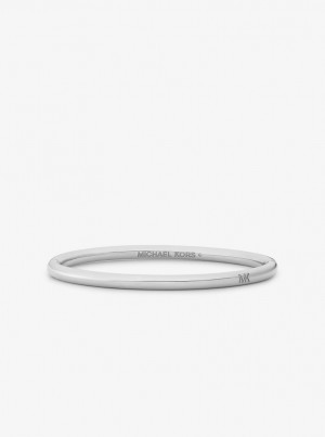 Bratari Dama Michael Kors Precious Metal-Plated Brass Bangle Argintii | 30ZWRTMNS