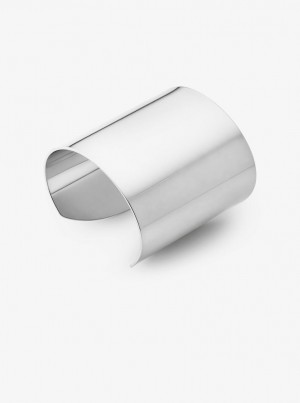 Bratari Dama Michael Kors Precious Metal-Plated Brass Cuff Argintii | 53GMDNWLX