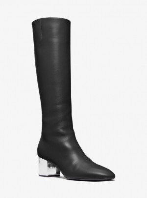 Cizme Dama Michael Kors Ali Leather Boot Negrii | 19OSMPQLN