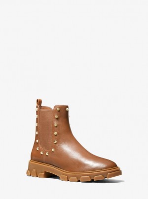 Cizme Dama Michael Kors Ridley Astor Stud Leather Boot Luggage | 49BRAYCTQ