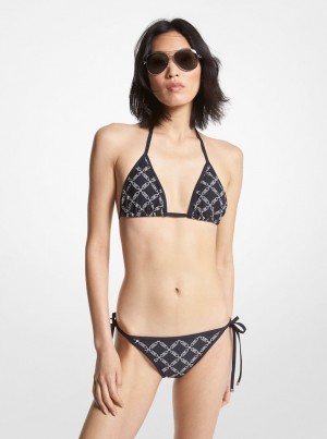 Costume de Baie Dama Michael Kors Empire Logo Triangle Bikini Top Negrii | 94XDRTPQO