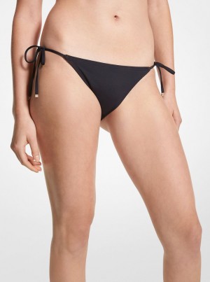 Costume de Baie Dama Michael Kors Stretch Nylon Bikini Bottom Negrii | 94WIVYBML
