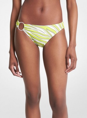 Costume de Baie Dama Michael Kors Zebra Print Bikini Bottom Brt Limeade | 63BGSXKNI
