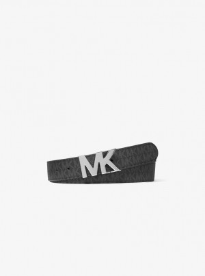 Curea Barbati Michael Kors Reversible Logo Buckle Belt Negrii | 57VFJIRPZ