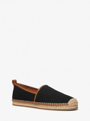 Espadrile Barbati Michael Kors Owen Cotton Canvas Espadrille Negrii | 12ALUPHKF