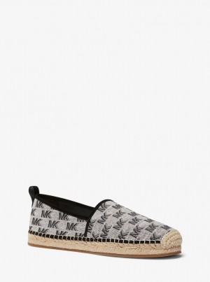 Espadrile Barbati Michael Kors Owen Logo Jacquard Espadrille Negrii | 52YQRAHCS