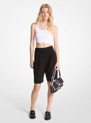 Fuste Dama Michael Kors Crepe Bermuda Shorts Negrii | 01RECNKUL