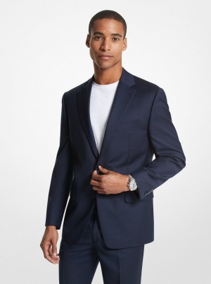 Geaca Barbati Michael Kors Kaplan Wool Blend Sportscoat Bleumarin | 40PBLRFNS