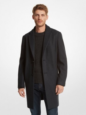 Geaca Barbati Michael Kors Kensington Woven Coat Bleumarin | 43CNBKETU