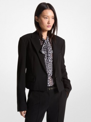 Geaca Dama Michael Kors Crepe Cropped Blazer Negrii | 74HXKQJIF