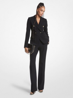 Geaca Dama Michael Kors Crepe Double-Breasted Blazer Negrii | 76MEFQOKC