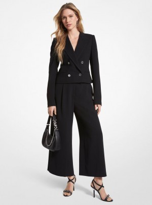Geaca Dama Michael Kors Cropped Crepe Blazer Negrii | 01QJYWZLH