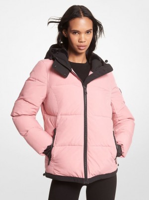 Geaca Dama Michael Kors Faux Fur-Trim Quilted Puffer Jacket Albastru Regal Roz | 06MSHABPQ