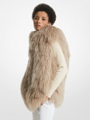 Geaca Dama Michael Kors Shearling Vest Maro | 40QNEGHLU