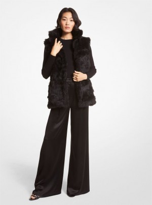 Geaca Dama Michael Kors Shearling Vest Negrii | 63PHNUBER