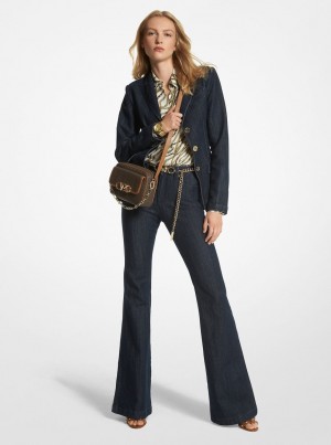 Geaca Dama Michael Kors Stretch Denim Blazer Rinse | 50DMOXVEL