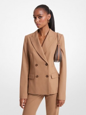 Geaca Dama Michael Kors Stretch Wool Blazer Maro Inchis | 63SQYZCIR