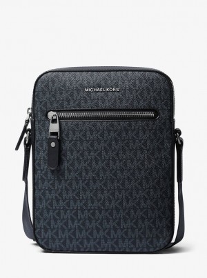 Geanta Crossbody Barbati Michael Kors Henry Logo Flight Bag Admrl/Plblue | 76BGOMIHW