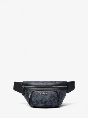 Geanta Crossbody Barbati Michael Kors Hudson Empire Signature Logo Sling Pack Admiral | 68FGRUCKL