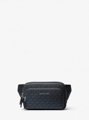 Geanta Crossbody Barbati Michael Kors Hudson Logo Sling Pack Admrl/Plblue | 75JLCXWKH