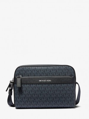 Geanta Crossbody Barbati Michael Kors Hudson Logo Utility Crossbody Bag Admrl/Plblue | 19XFYSBNI