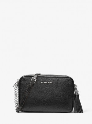 Geanta Crossbody Dama Michael Kors Ginny Leather Crossbody Bag Negrii | 27IFGPBNL