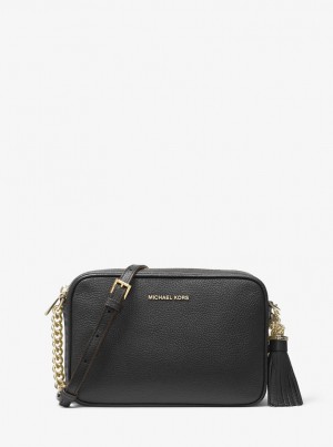 Geanta Crossbody Dama Michael Kors Ginny Leather Crossbody Bag Negrii | 34JBLTPUX