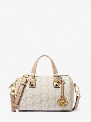 Geanta Crossbody Dama Michael Kors Grayson Small Empire Signature Logo Duffel Crossbody Bag Galbeni Deschis | 40LGSEVUA
