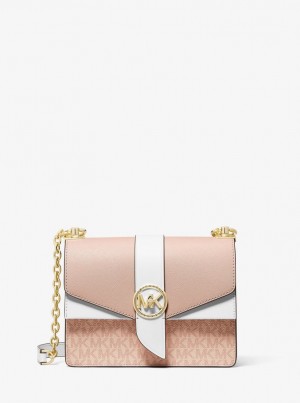 Geanta Crossbody Dama Michael Kors Greenwich Small Color-Block Logo and Saffiano Leather Crossbody Bag Colorati | 90OAKBSJX