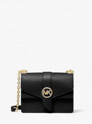 Geanta Crossbody Dama Michael Kors Greenwich Small Saffiano Leather Crossbody Bag Negrii | 31DABVSMF