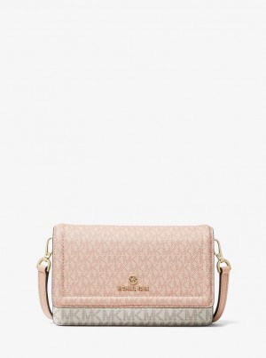 Geanta Crossbody Dama Michael Kors Jet Set Small Two-Tone Logo Smartphone Crossbody Bag Colorati | 86ZXSRTMU