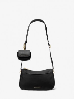 Geanta Crossbody Dama Michael Kors Jet Set Medium Nylon Crossbody Bag with Case for Apple AirPods Pro Negrii | 31CNLJYDT