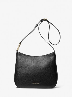 Geanta Crossbody Dama Michael Kors Kensington Large Pebbled Leather Crossbody Bag Negrii | 69YUQNADS