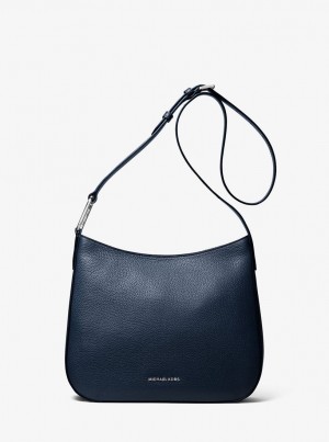 Geanta Crossbody Dama Michael Kors Kensington Large Pebbled Leather Crossbody Bag Bleumarin | 05JBGITXY