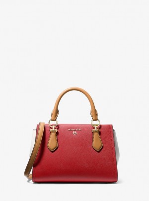 Geanta Crossbody Dama Michael Kors Marilyn Small Color-Block Saffiano Leather Crossbody Bag Rosii Colorati | 98YUNQVEI