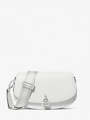 Geanta Crossbody Dama Michael Kors Mila Medium Leather Messenger Bag Albi | 08OGFRWXI