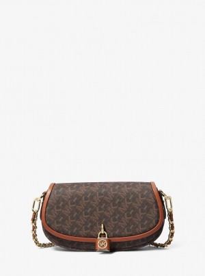 Geanta Crossbody Dama Michael Kors Mila Small Empire Signature Logo Shoulder Bag Maro | 38YLHOWDZ