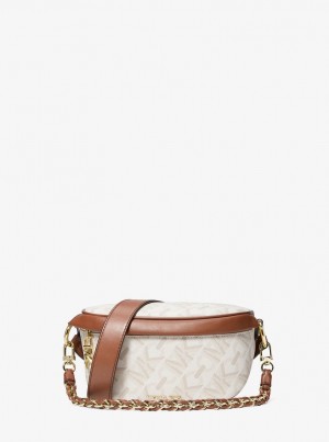 Geanta Crossbody Dama Michael Kors Slater Extra-Small Empire Signature Logo Sling Pack Galbeni Deschis | 68FXGJKEH