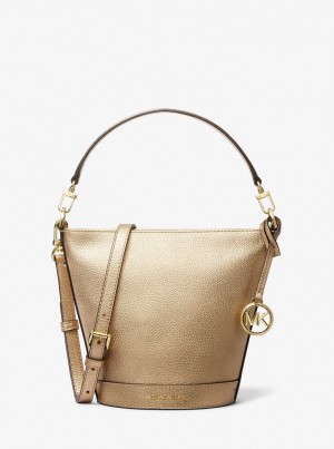 Geanta Crossbody Dama Michael Kors Townsend Small Metallic Leather Crossbody Bag Aurii | 41HMOQTVC